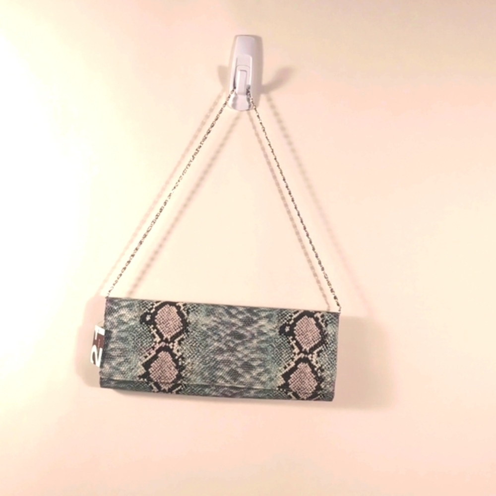 Chain Multicolored Snake Crocodile Print Long Party Clutch Purse Shoulder Bag NW